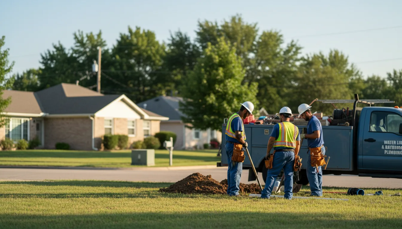 Residential water line and bathroom plumbing service in Festus, MO